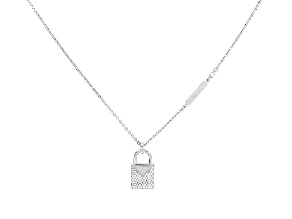 michael kors padlock necklace silver