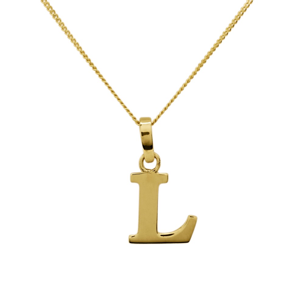 9ct Gold Initial L Necklace R50125 Chapelle Jewellers