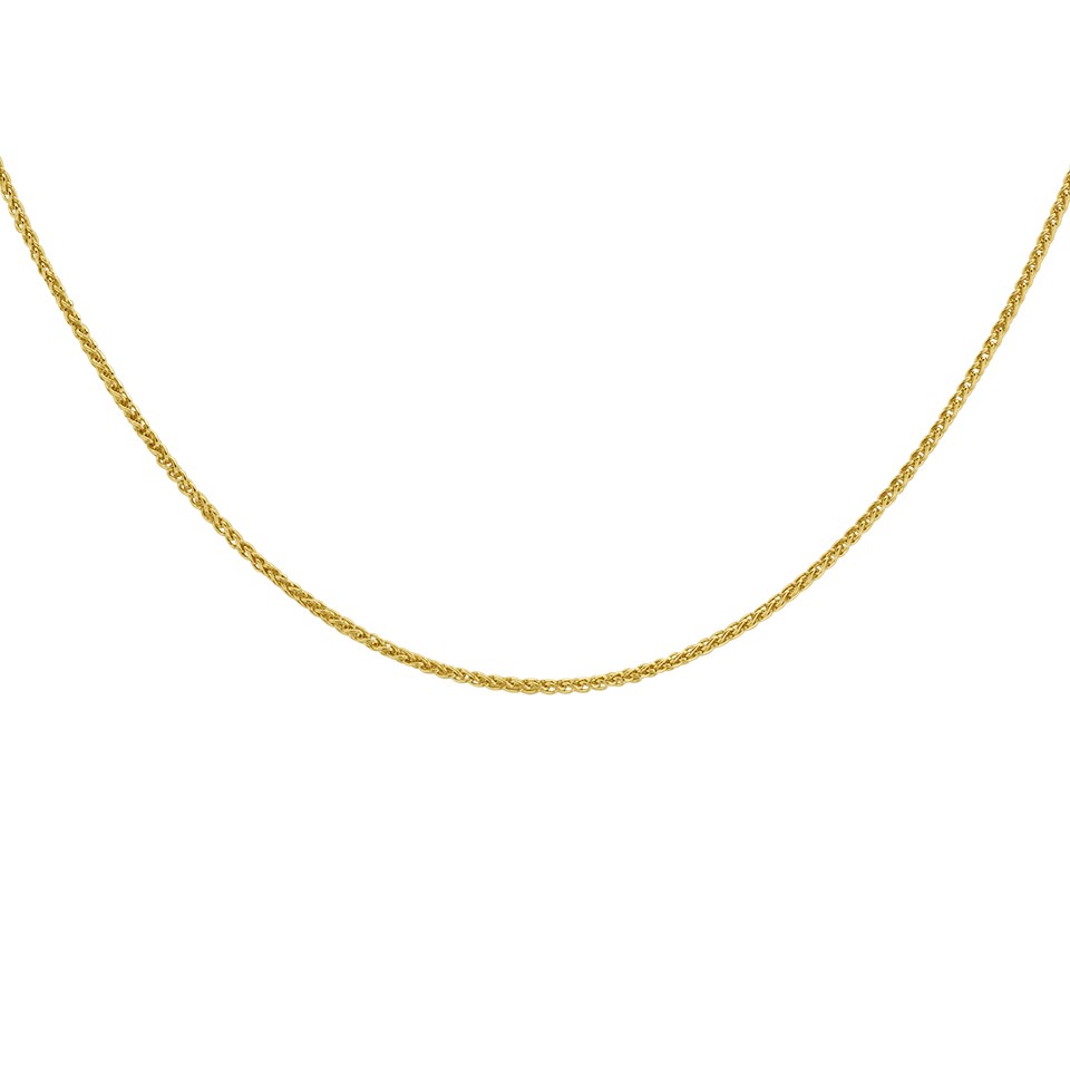 9ct Gold 1mm Wide Spiga Chain - 16in - R9448