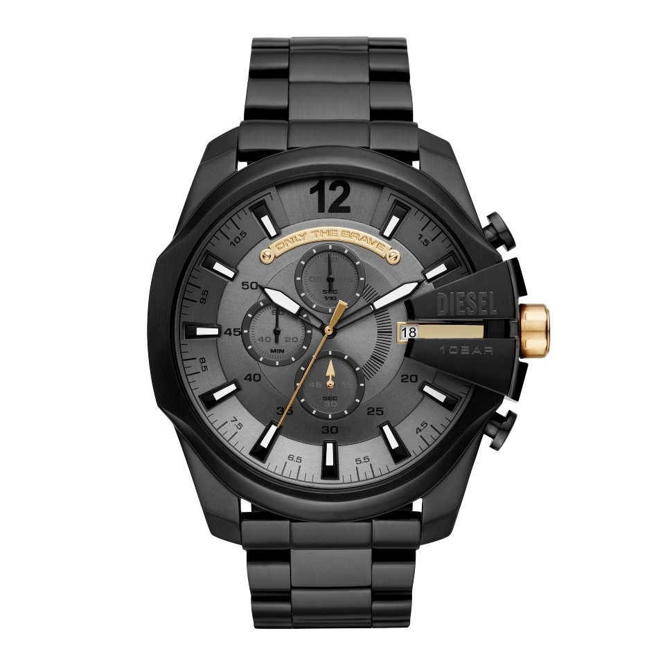 Diesel DZ4479 Mega Chief Black IP Bracelet Watch - W11358