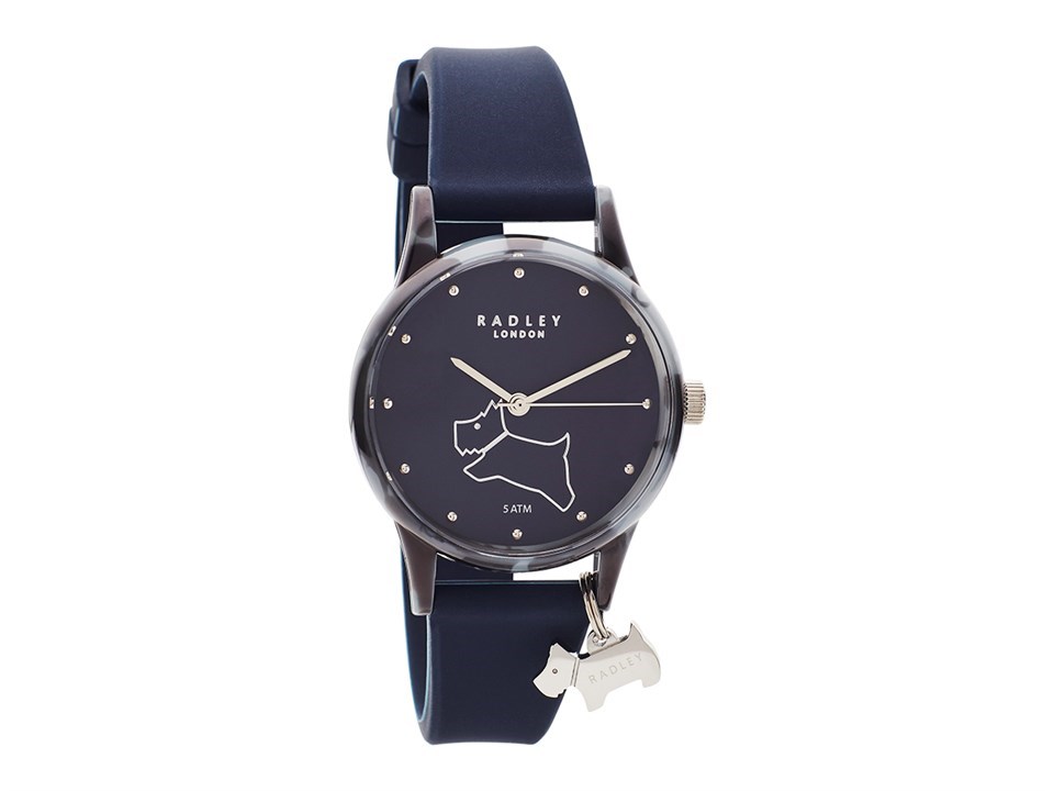 Radley Ry2845 Blue Marble Plastic Blue Resin Strap Dog Charm Watch W Chapelle Jewellers