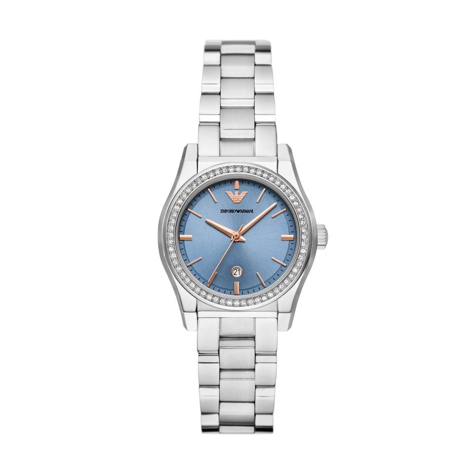 Emporio Armani AR11593 Stainless Steel Blue Dial Stone Set Bracelet Watch - W62166
