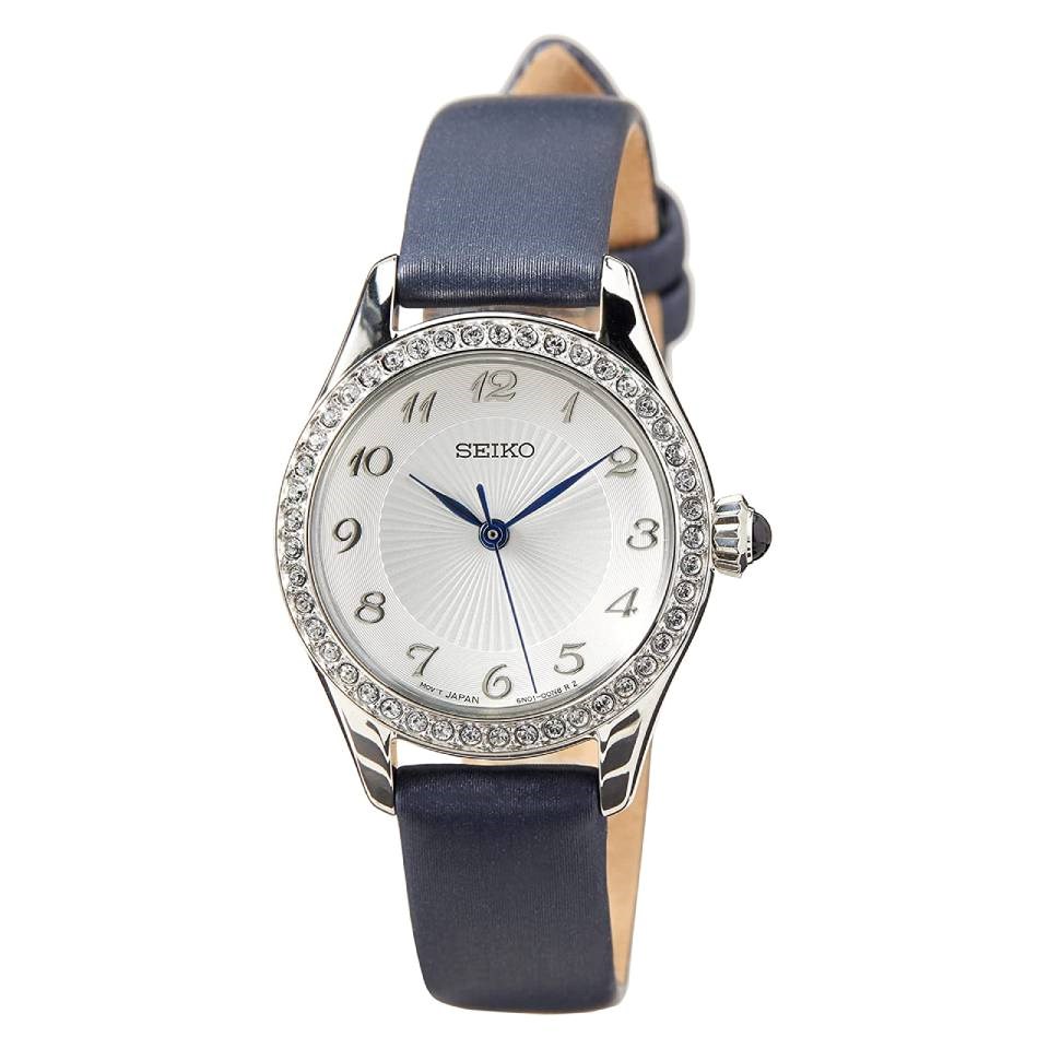 Seiko SUR385P2 Stone Set Blue Leather Strap Watch - W7868 | Chapelle  Jewellers