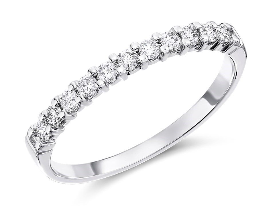 9ct White Gold 2mm Diamond Half 