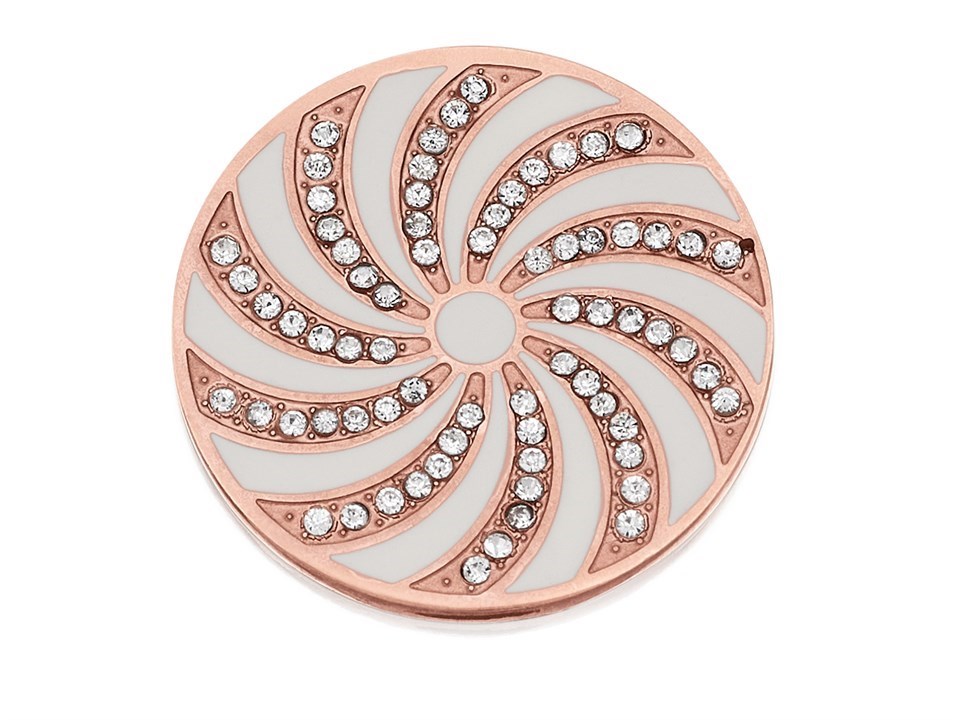 MagnoliaNo.927☆No.928☆No.930 Sterlina Milano Rose Gold Plated Crystal Spiral Coin - Small