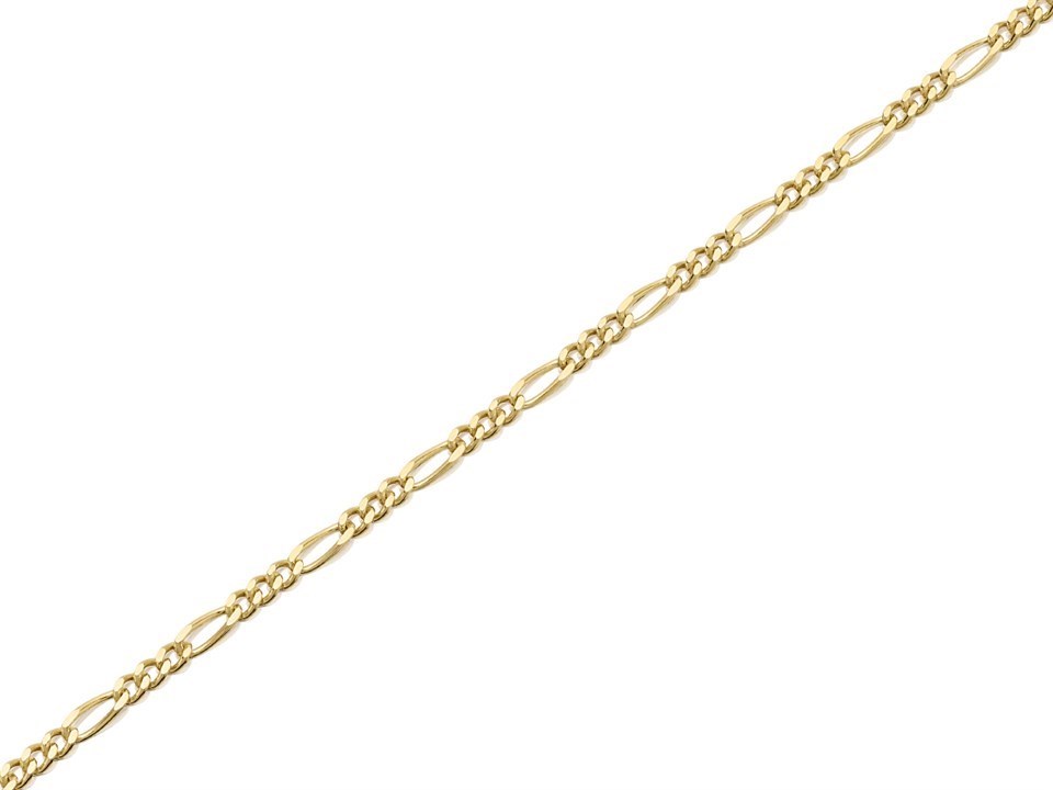 9ct Gold 2mm Wide Diamond Cut Figaro 